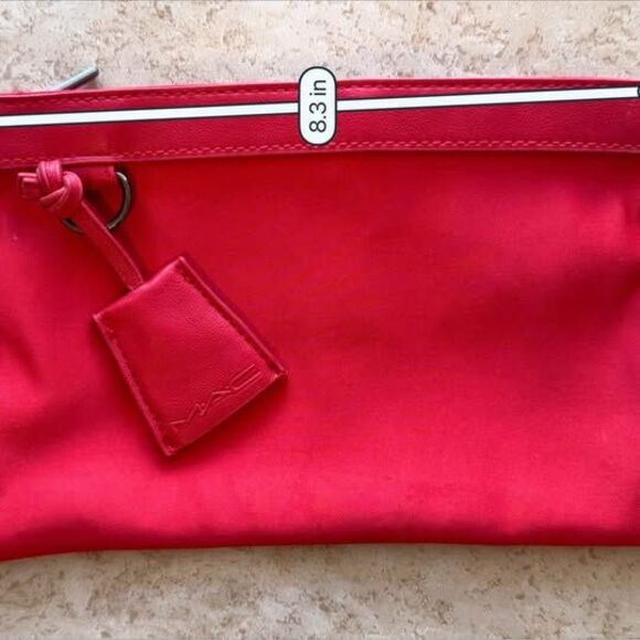 Authentic MAC Small Red Cosmetic Bag – Travel Makeup Pouch - Picture 4 of 4